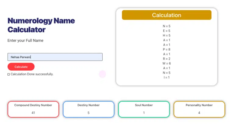 Numerology Name Calculator