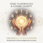 Serene representation of hands offering charity (Daan) to align planetary energies for prosperity.
